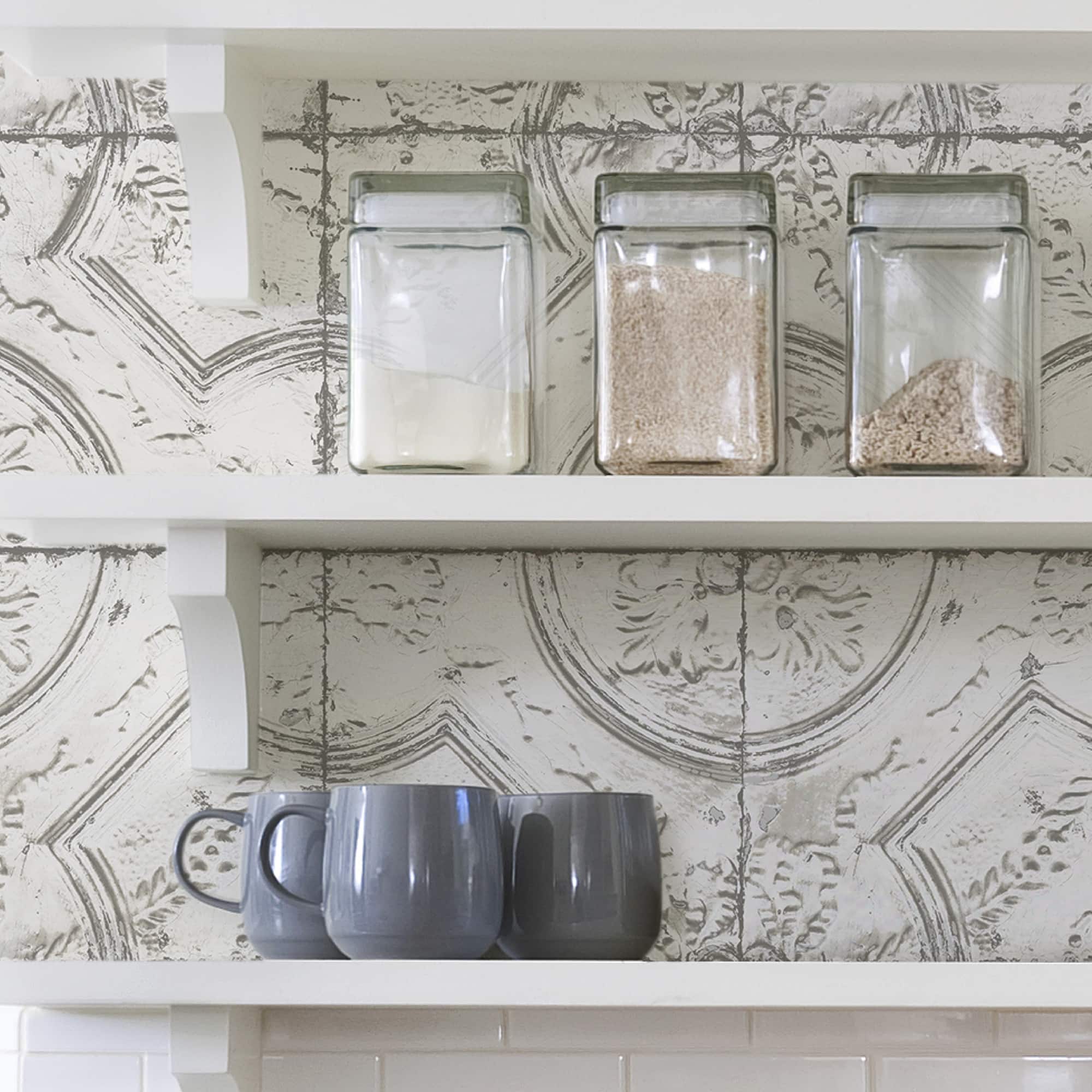 InHome Newport Tin Tile Peel & Stick Wallpaper